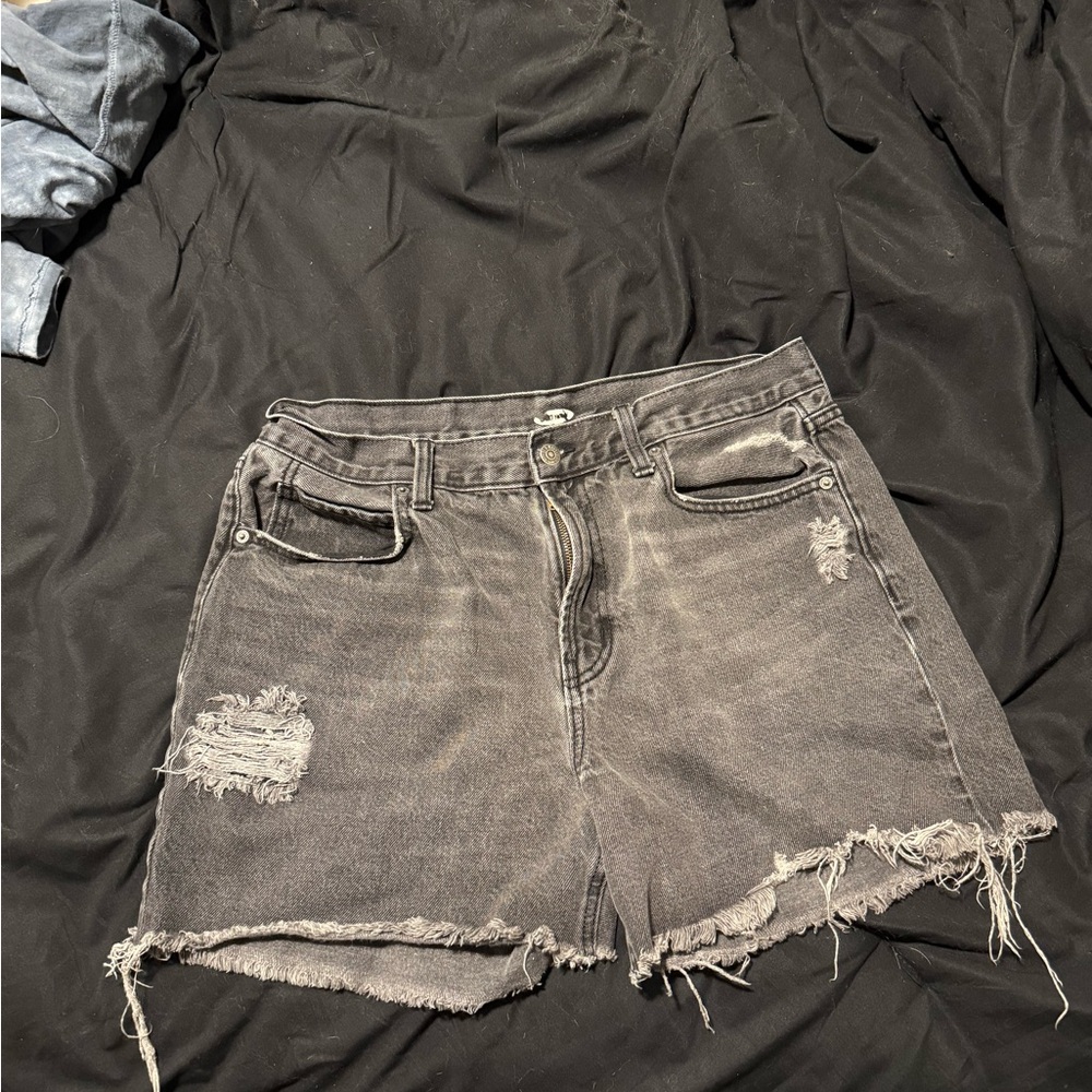 Old Navy Distressed Black Denim Shorts